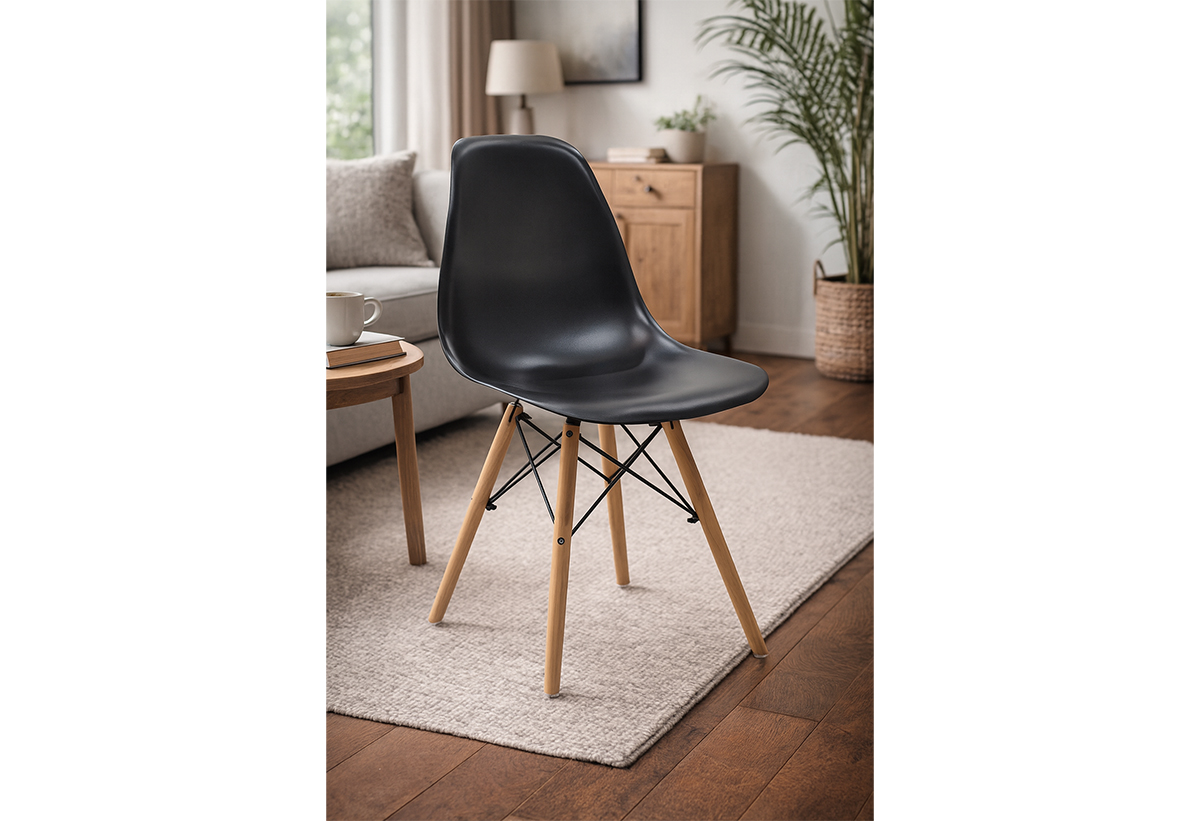 Απεικονίζεται η καρέκλα σε σαλόνι.